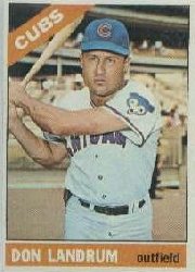 1966 Topps Baseball Cards      043A     Don Landrum Dark Button on Pant is Showing